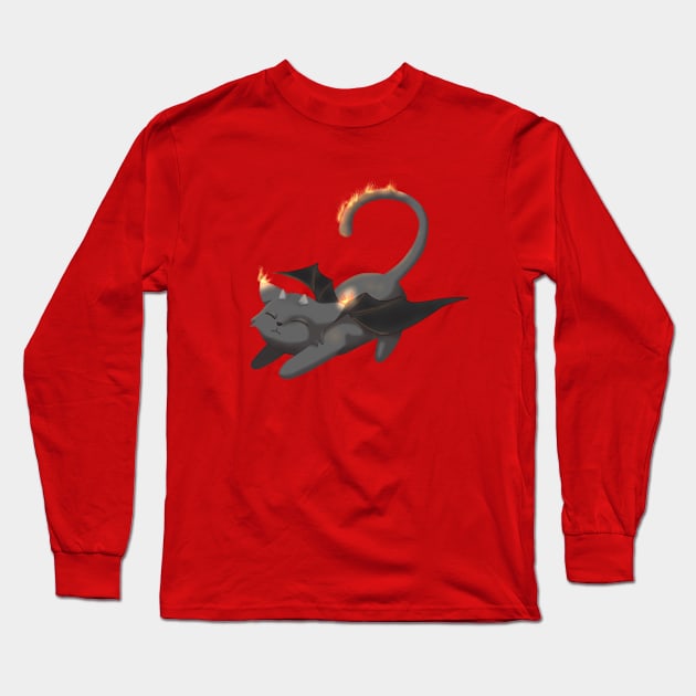 Stretching Hellcat Long Sleeve T-Shirt by Anathar